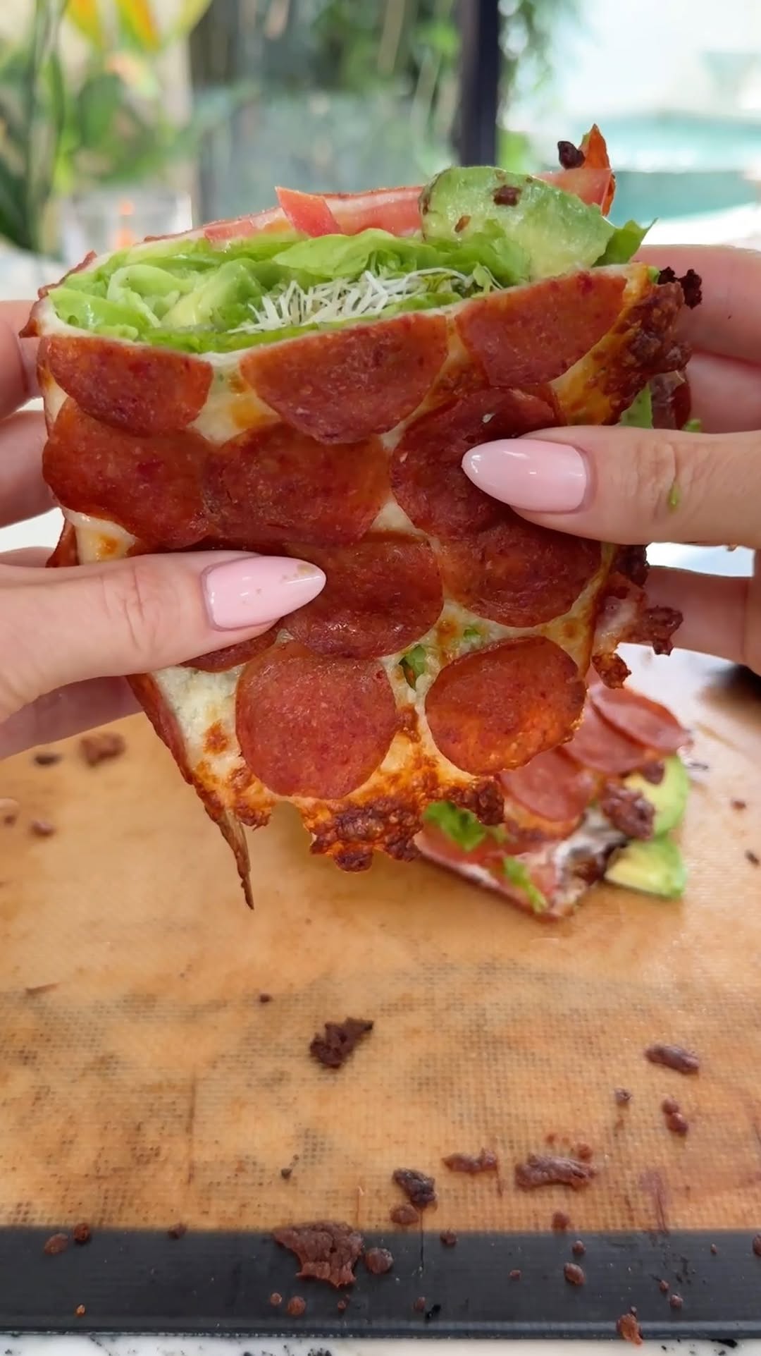 Turkey Pepperoni BLT-Style Bread