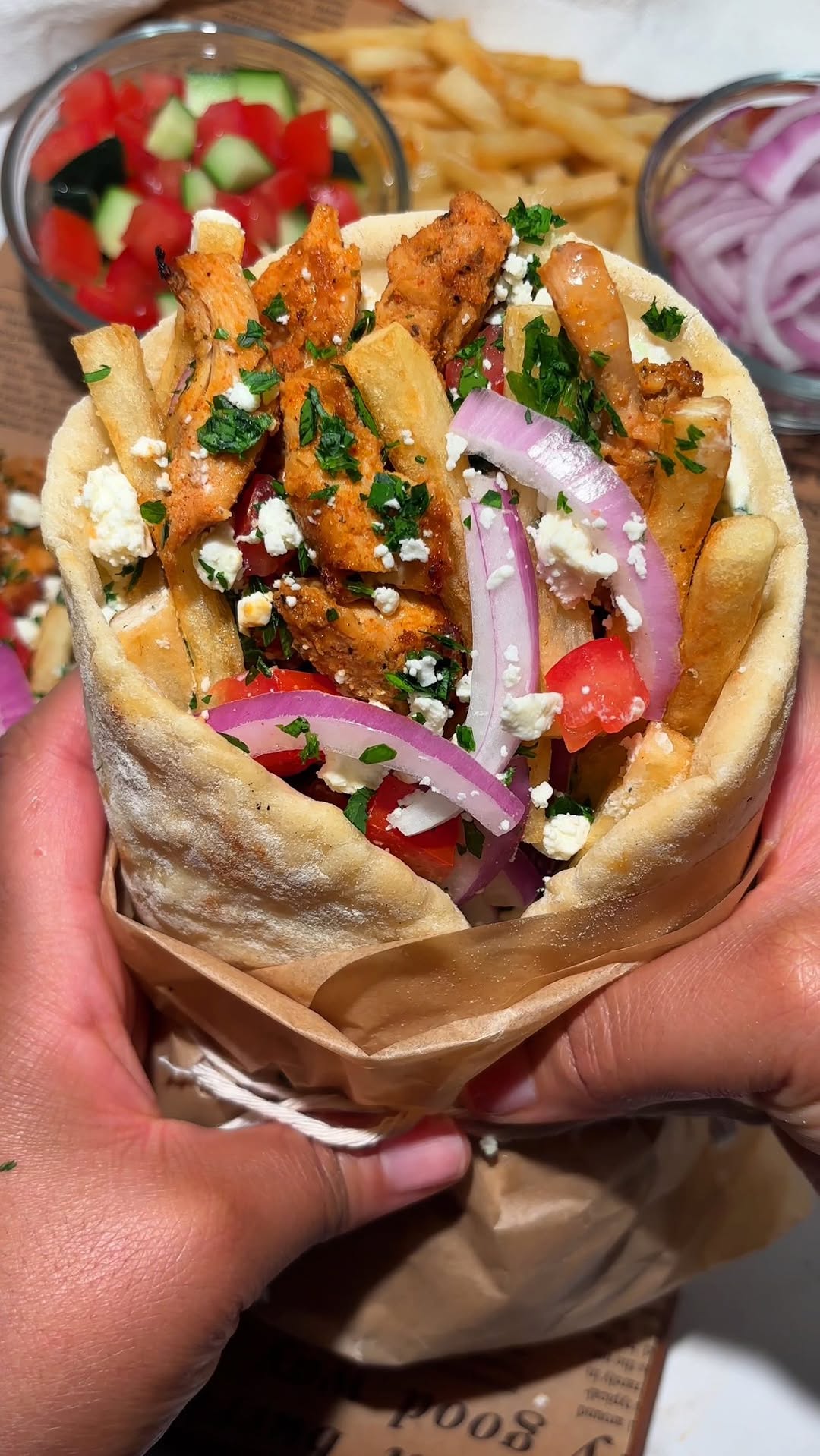 Chicken Gyros with Homemade Flatbread and Tzatziki