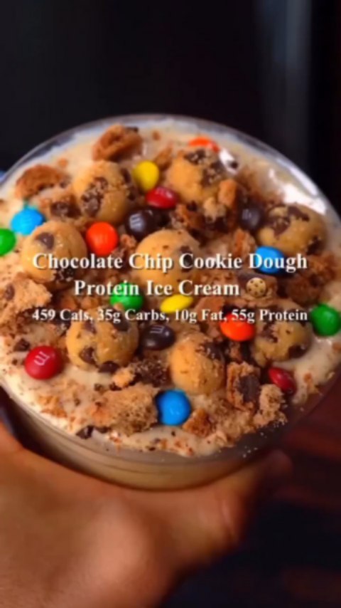 55g Protein Chocolate Chip Cookie Dough Protein Ice Cream