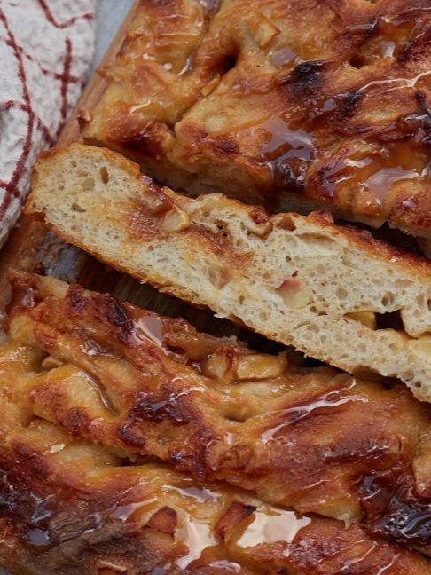 Sourdough Caramel Apple Focaccia