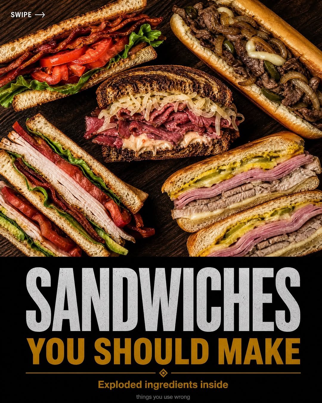 Classic Sandwiches: BLT, Philly Cheesesteak, Reuben, Club, and Cuban