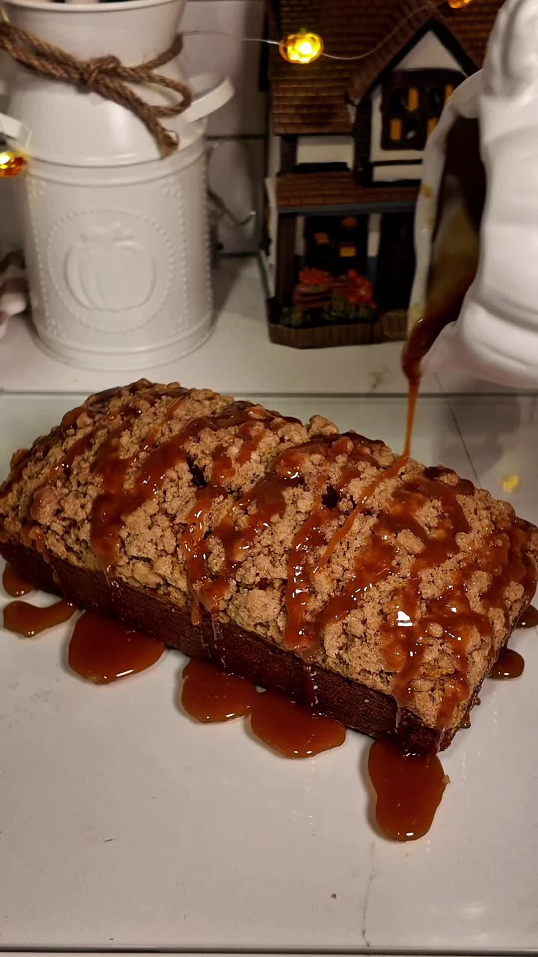 Pumpkin Bread with Streusel Topping and Maple Pumpkin Glaze