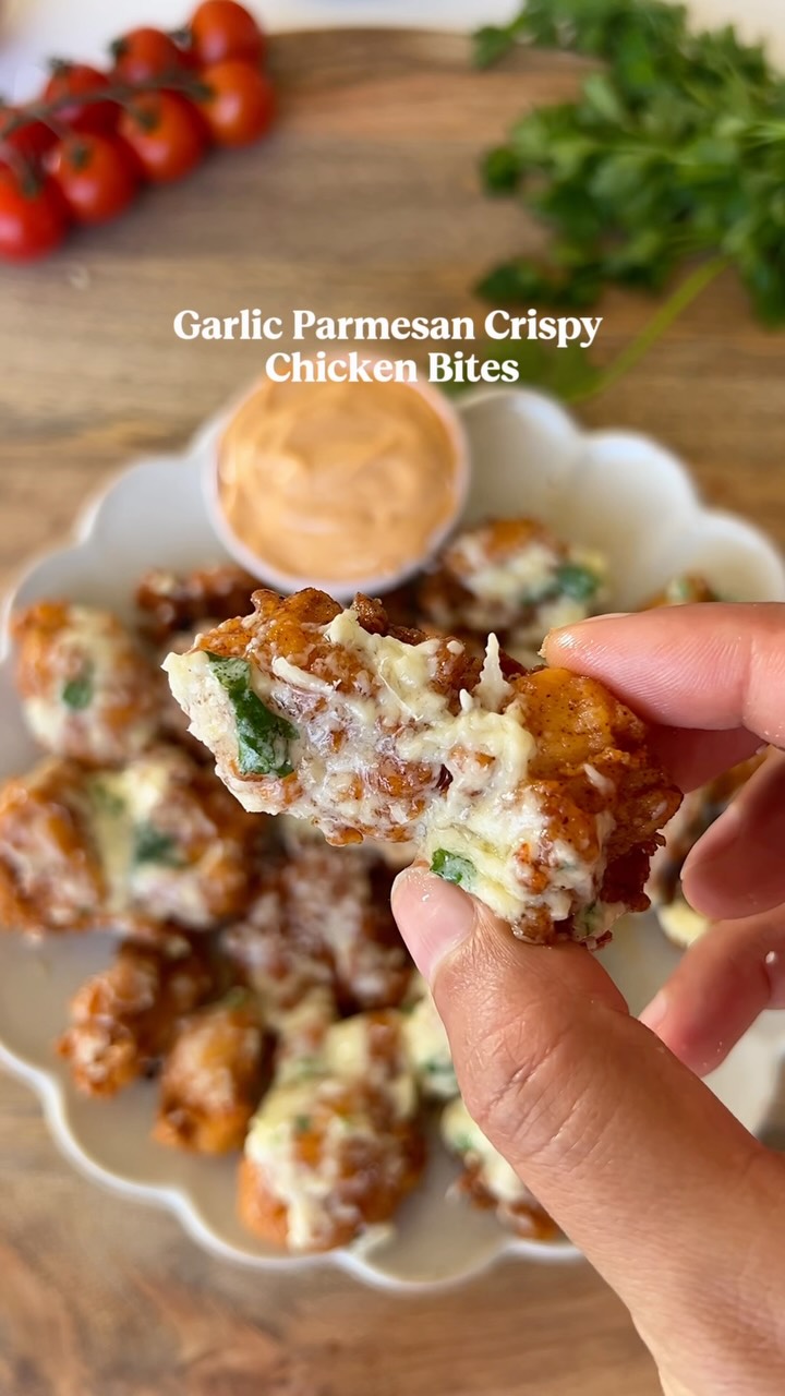 Crispy Garlic Parmesan Chicken Bites