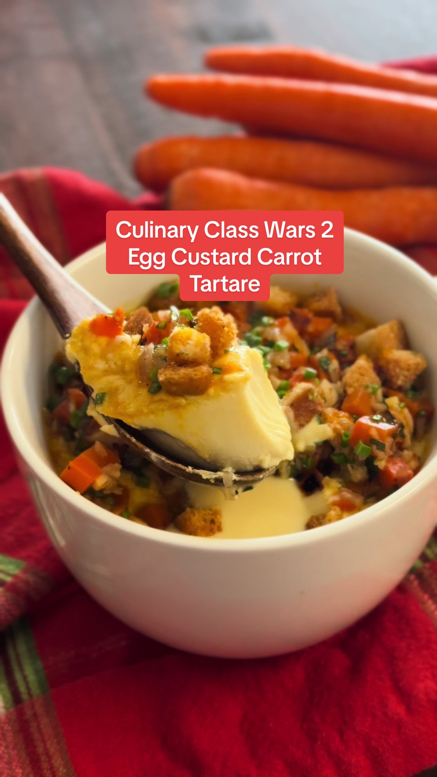 Culinary Monster’s Egg Custard Carrot Tartare