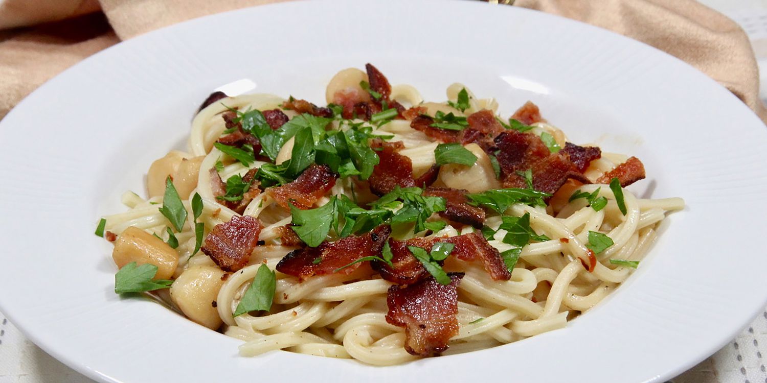 Scallop and Bacon Spaghetti