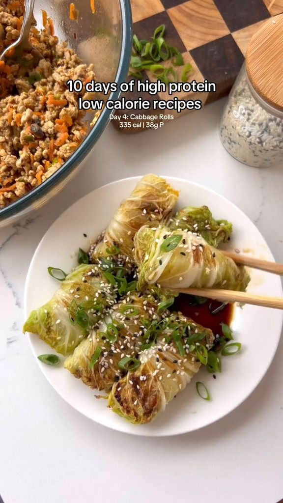 High Protein Asian Cabbage Rolls