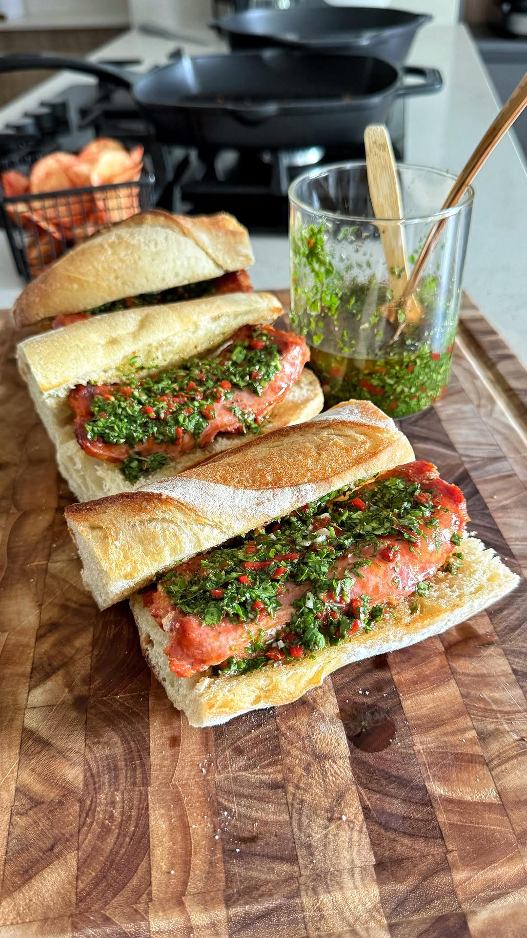 Choripanes with Chimichurri
