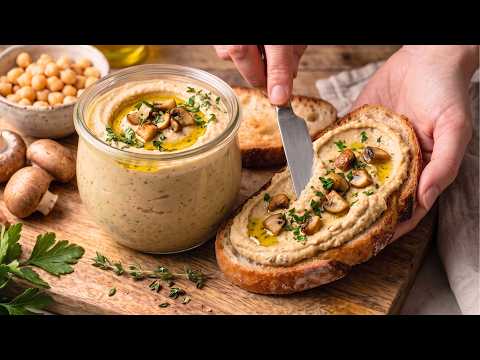 High-Protein Chickpea and Mushroom Spread on Toast