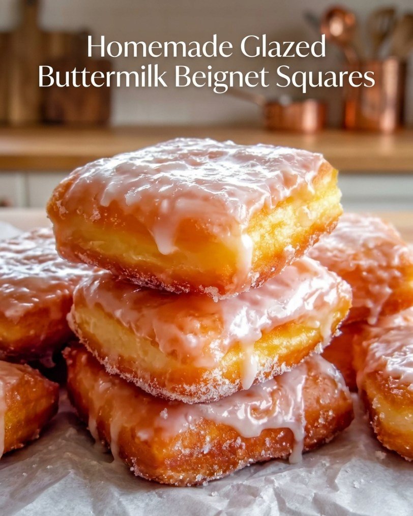 Homemade Glazed Buttermilk Beignet Squares