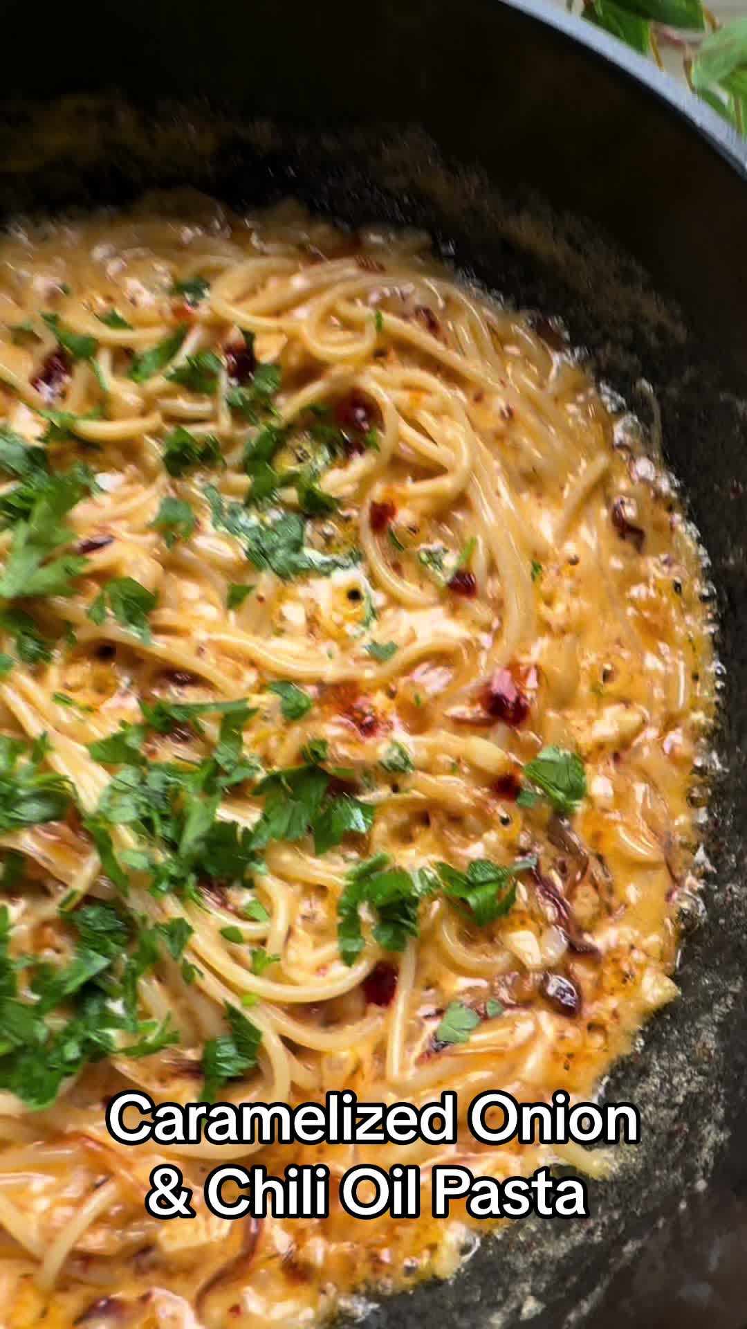 Caramelized Onion & Chili Oil Pasta