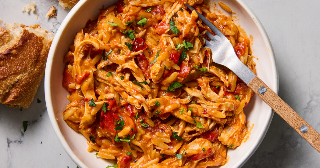Slow Cooker Chicken Diavolo With Orzo