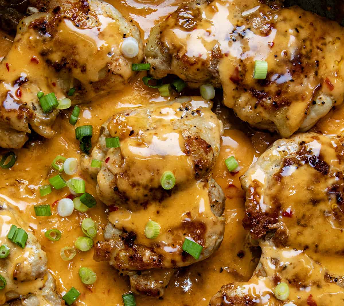 Skillet Bang Bang Chicken Thighs