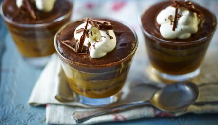 Salted caramel and chocolate mousse