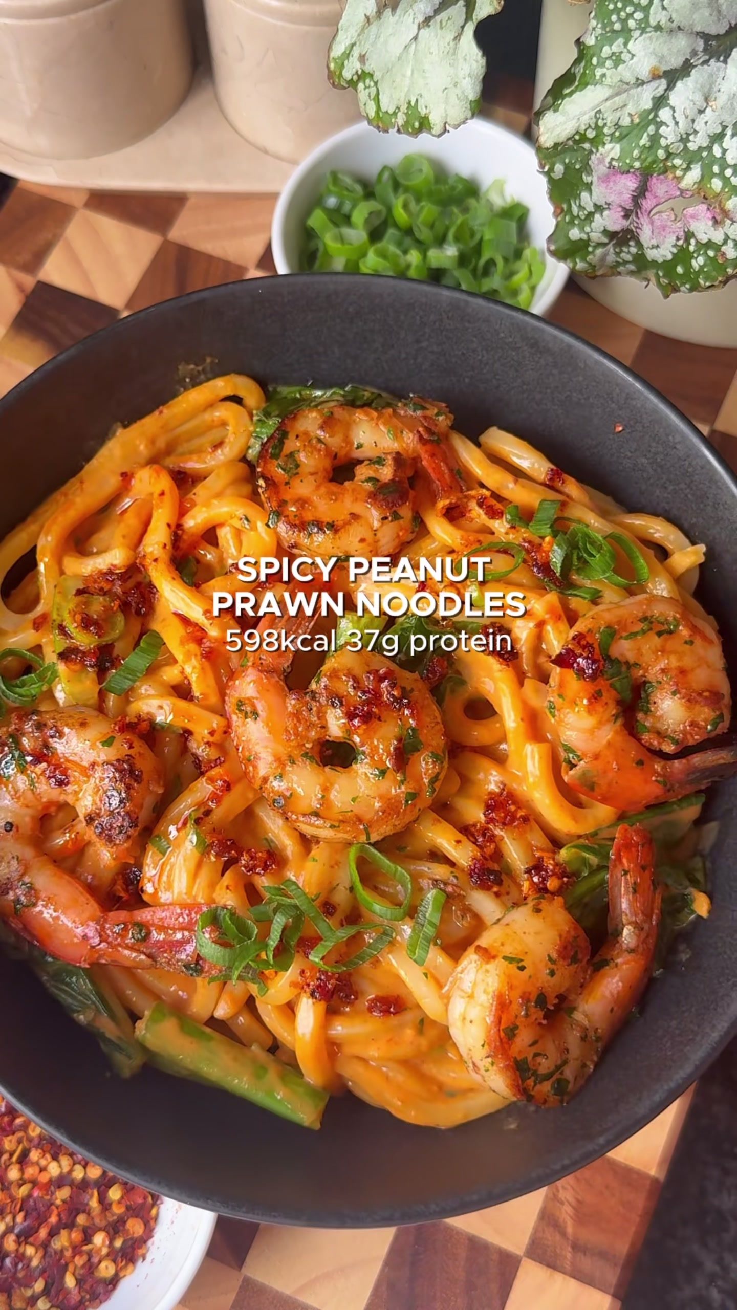 Spicy Peanut Prawn Noodles