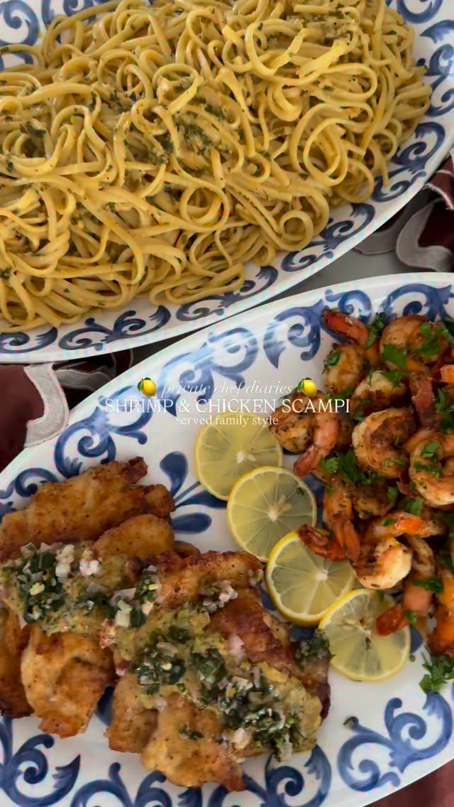 Shrimp and Chicken Scampi Family Style