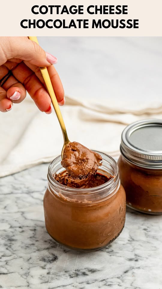 3-Ingredient Cottage Cheese Chocolate Mousse