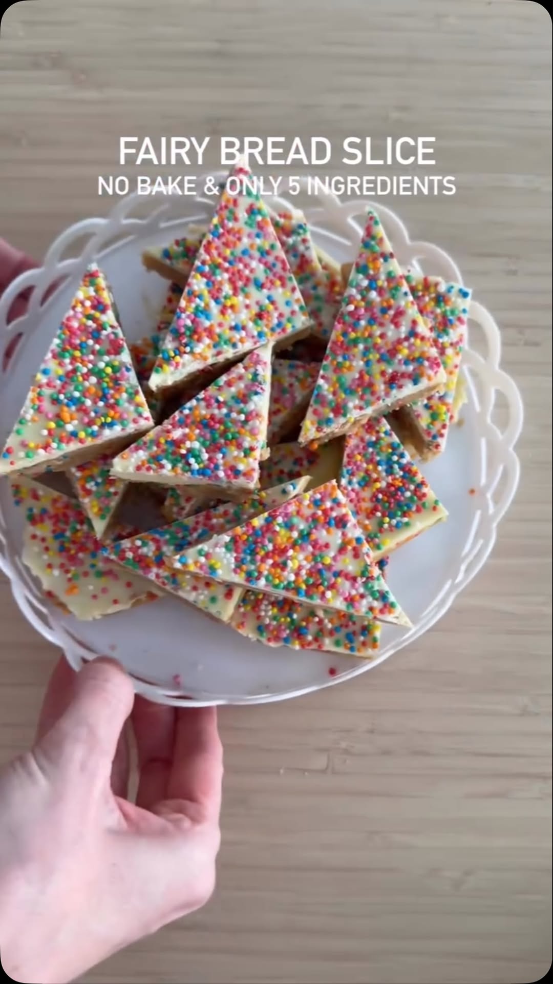 No Bake Fairy Bread Slice