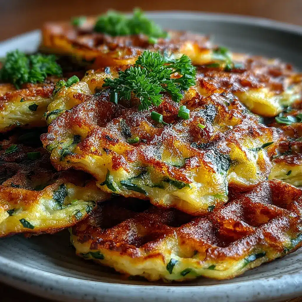 Cottage Cheese Zucchini Fritter Waffle Grid