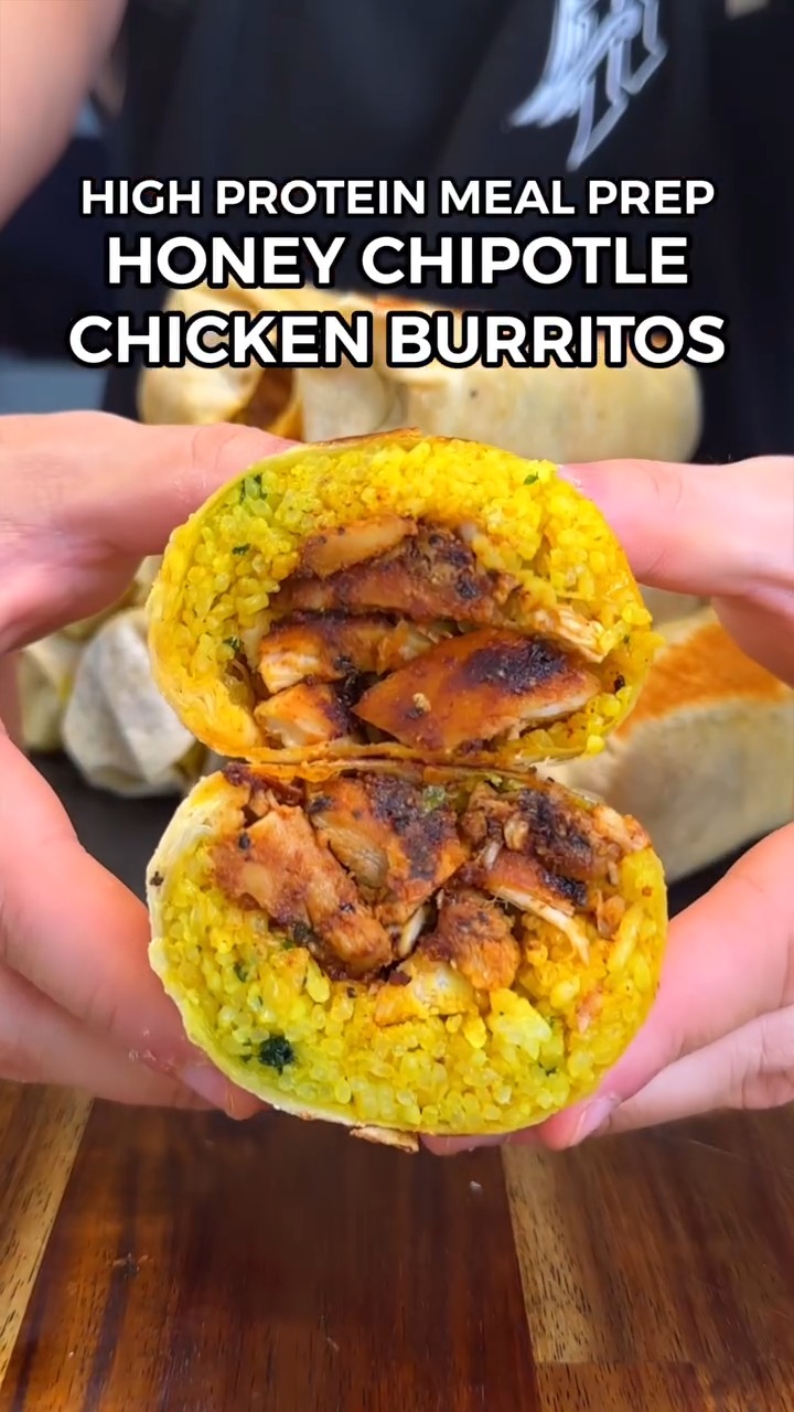 High-Protein Honey Chipotle Chicken Burritos