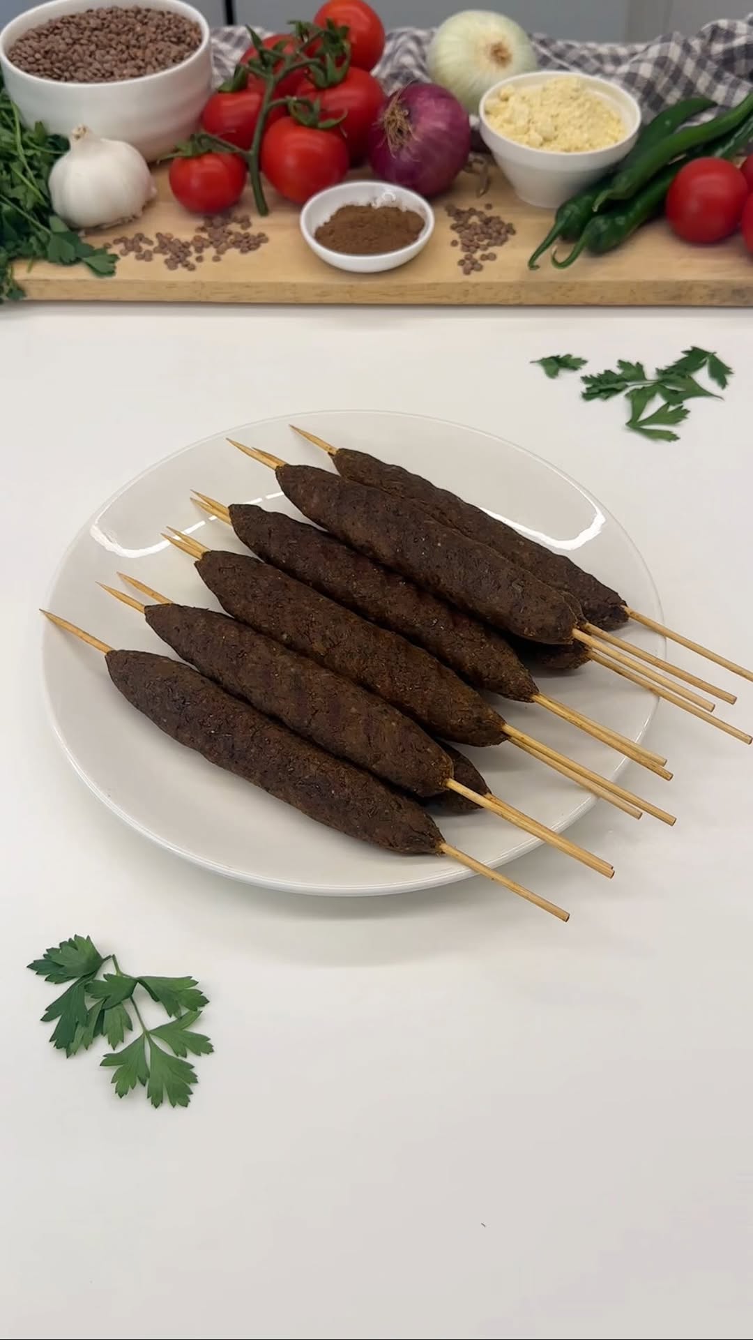 Lentil Kafta Skewers