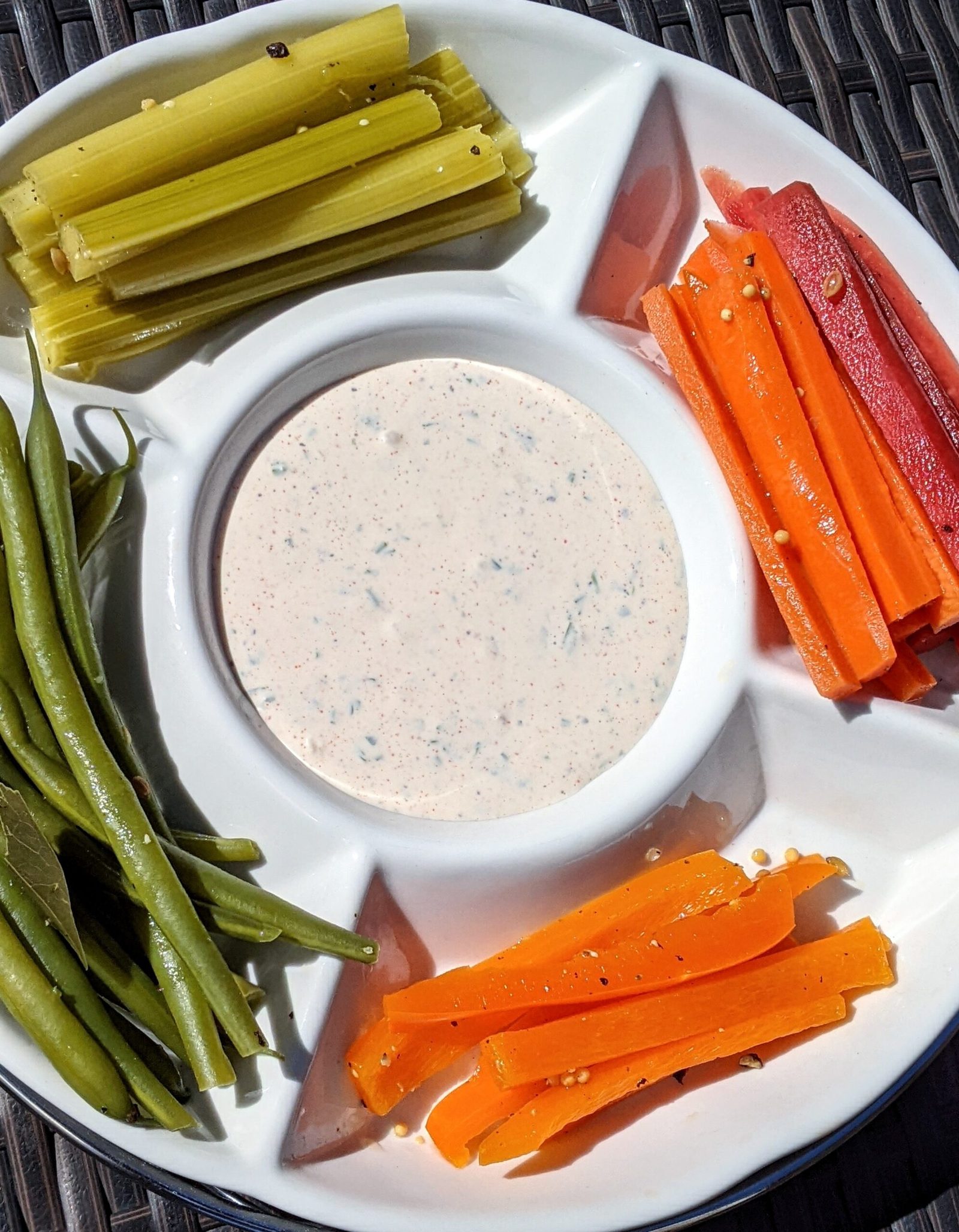 Fermented Crudité and Homemade Kefir Ranch Dressing