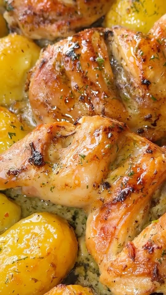 Baked Chicken Thighs with Potatoes and Lemon