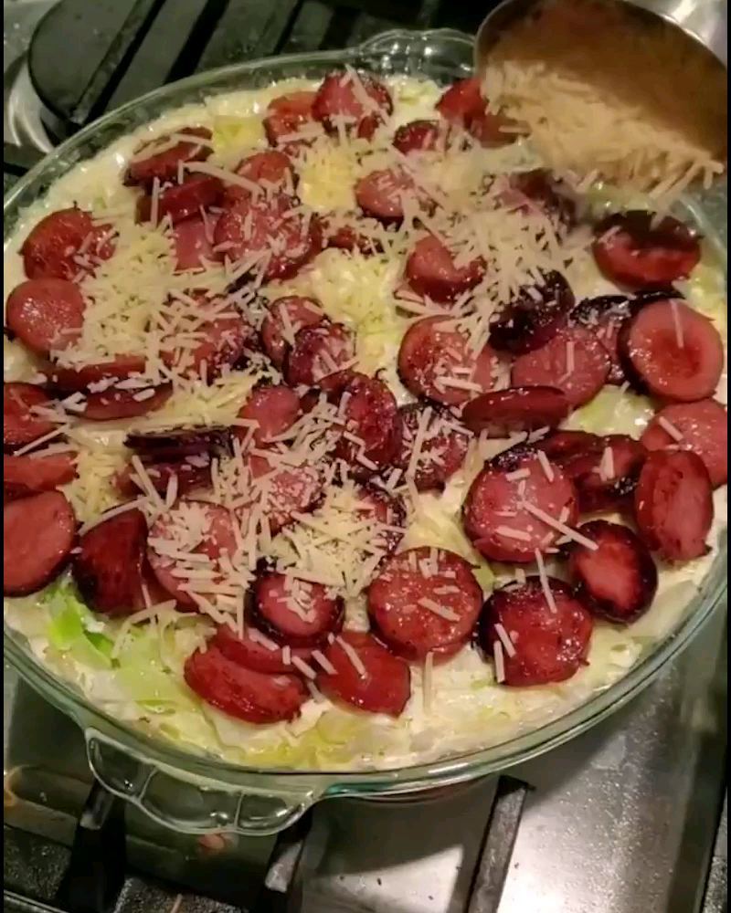 Keto Cabbage Alfredo with Kielbasa