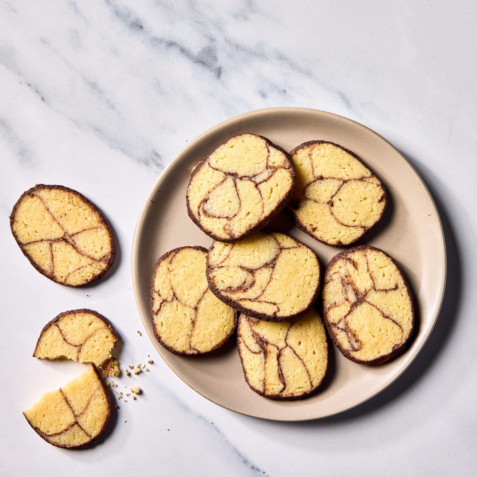 Mocha-Peppermint Mosaic Slice-and-Bake Butter Cookies