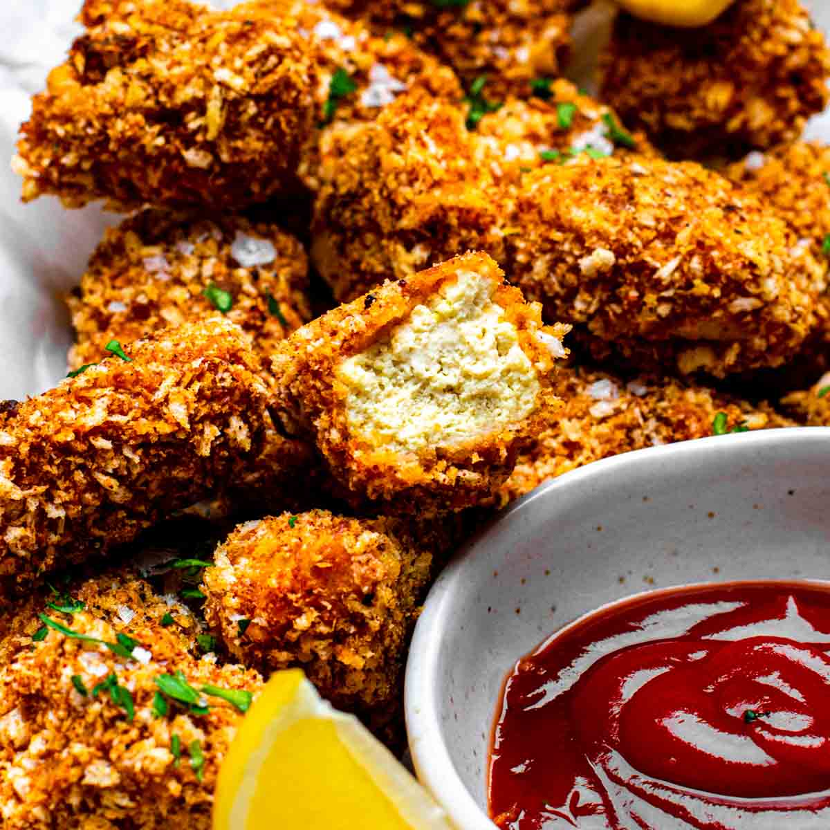 Crispy Tofu Chicken (Baked, Not Fried)
