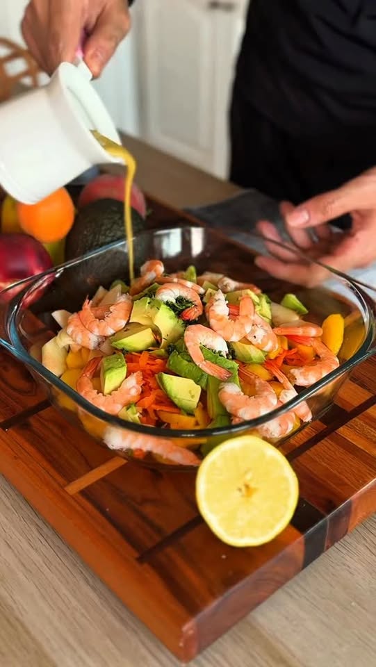 Shrimp and Stone Fruit Salad