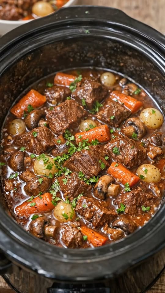 Slow Cooker Beef Bourguignon