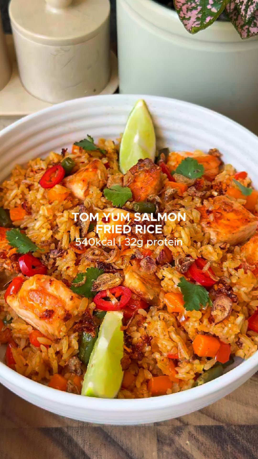 Tom Yum Salmon Fried Rice