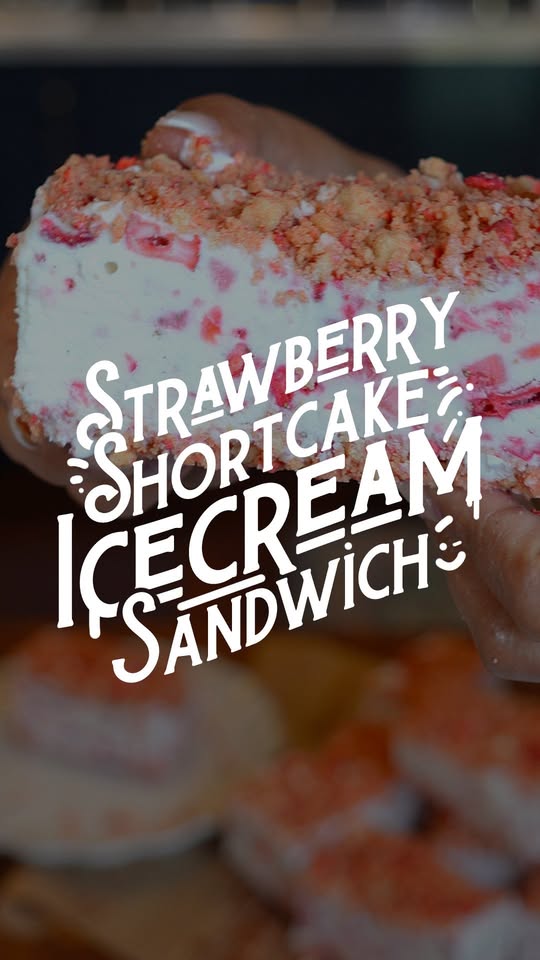 No-Churn Strawberry Shortcake Ice Cream Sandwiches