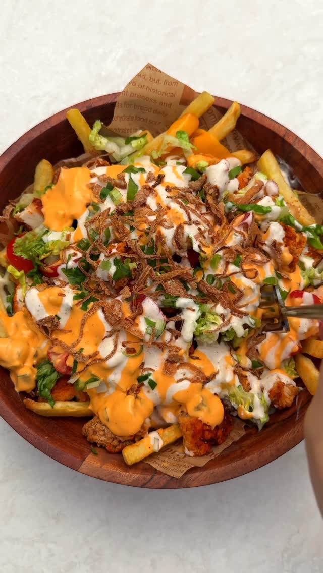 Burger-Style Chicken Bowl with Loaded Fries
