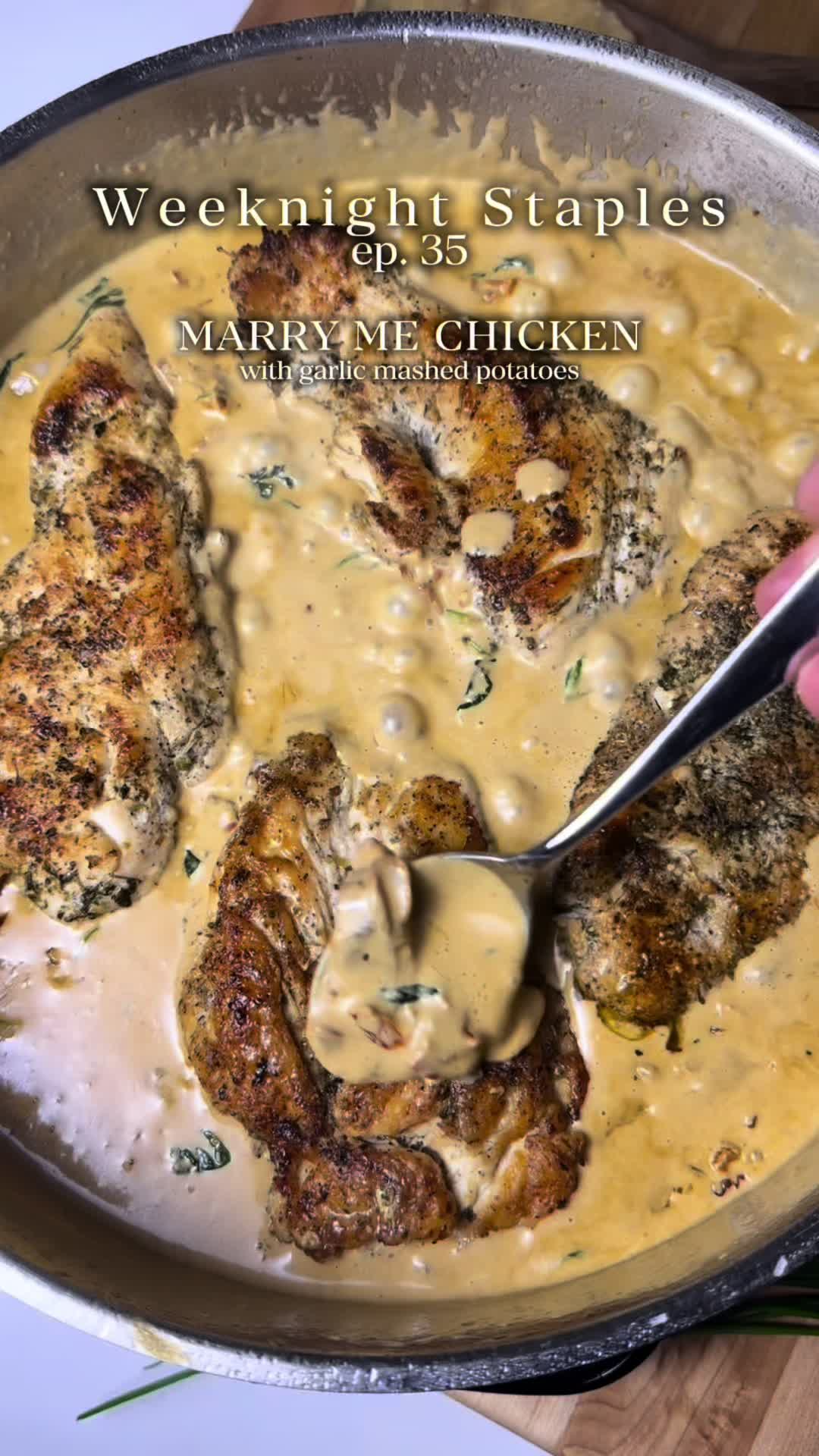 Marry Me Chicken with Garlic Mashed Potatoes