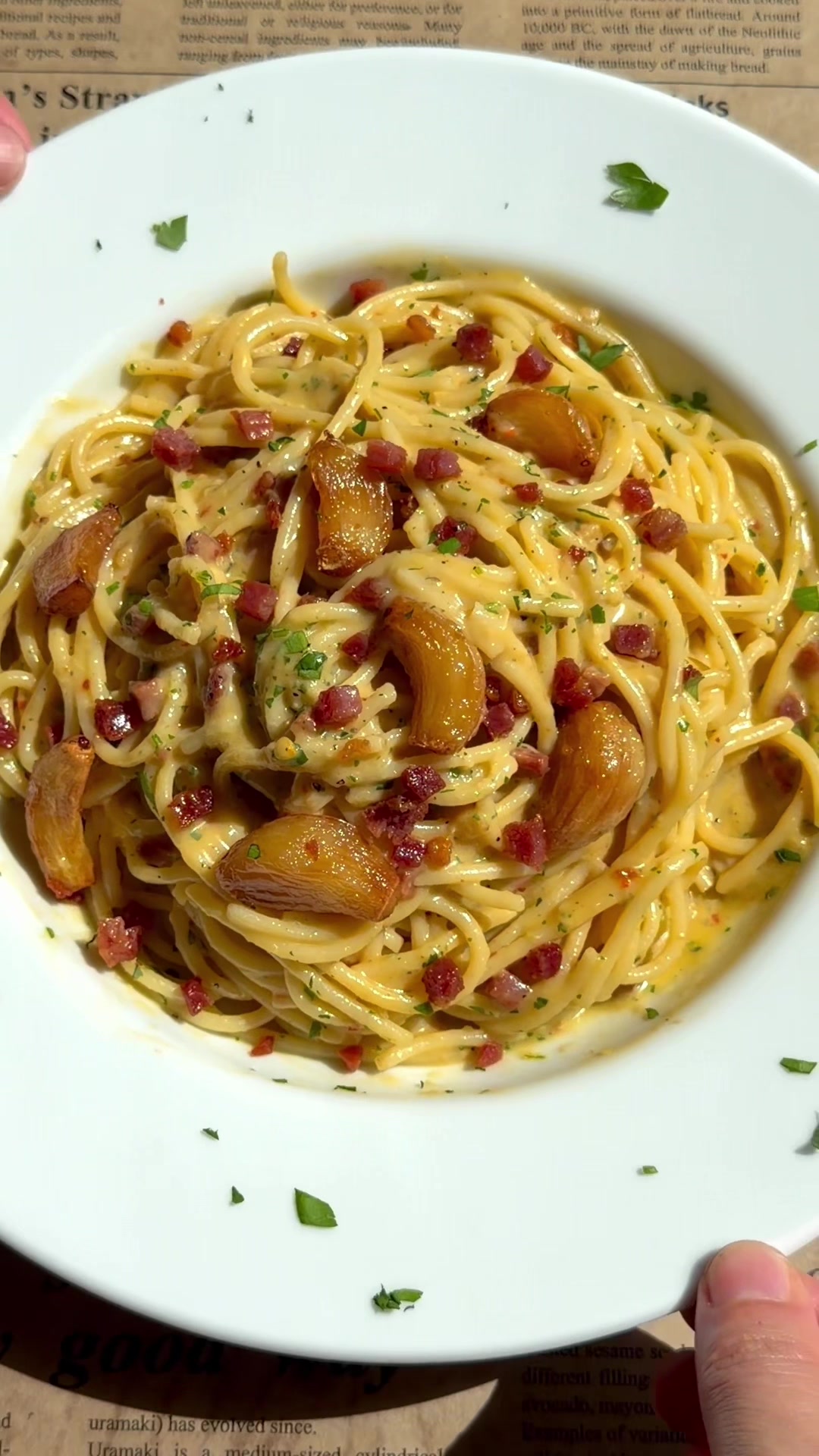 Garlic Confit Carbonara
