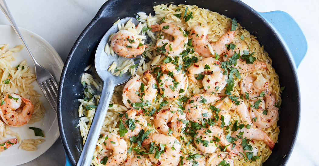 Shrimp Scampi With Orzo