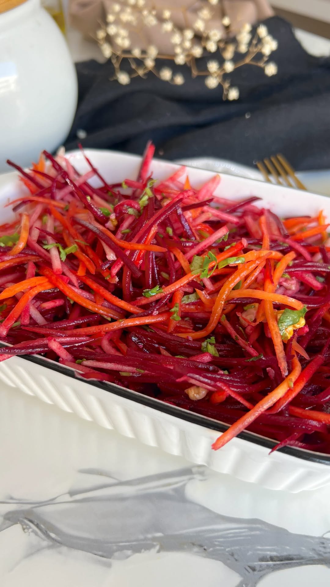 Tricolor Beet, Carrot, and Green Apple Salad