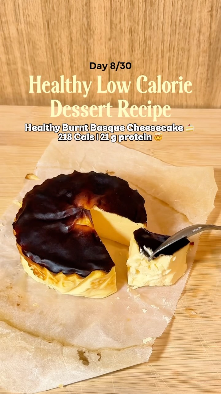 Low-Calorie High-Protein Burnt Basque Cheesecake