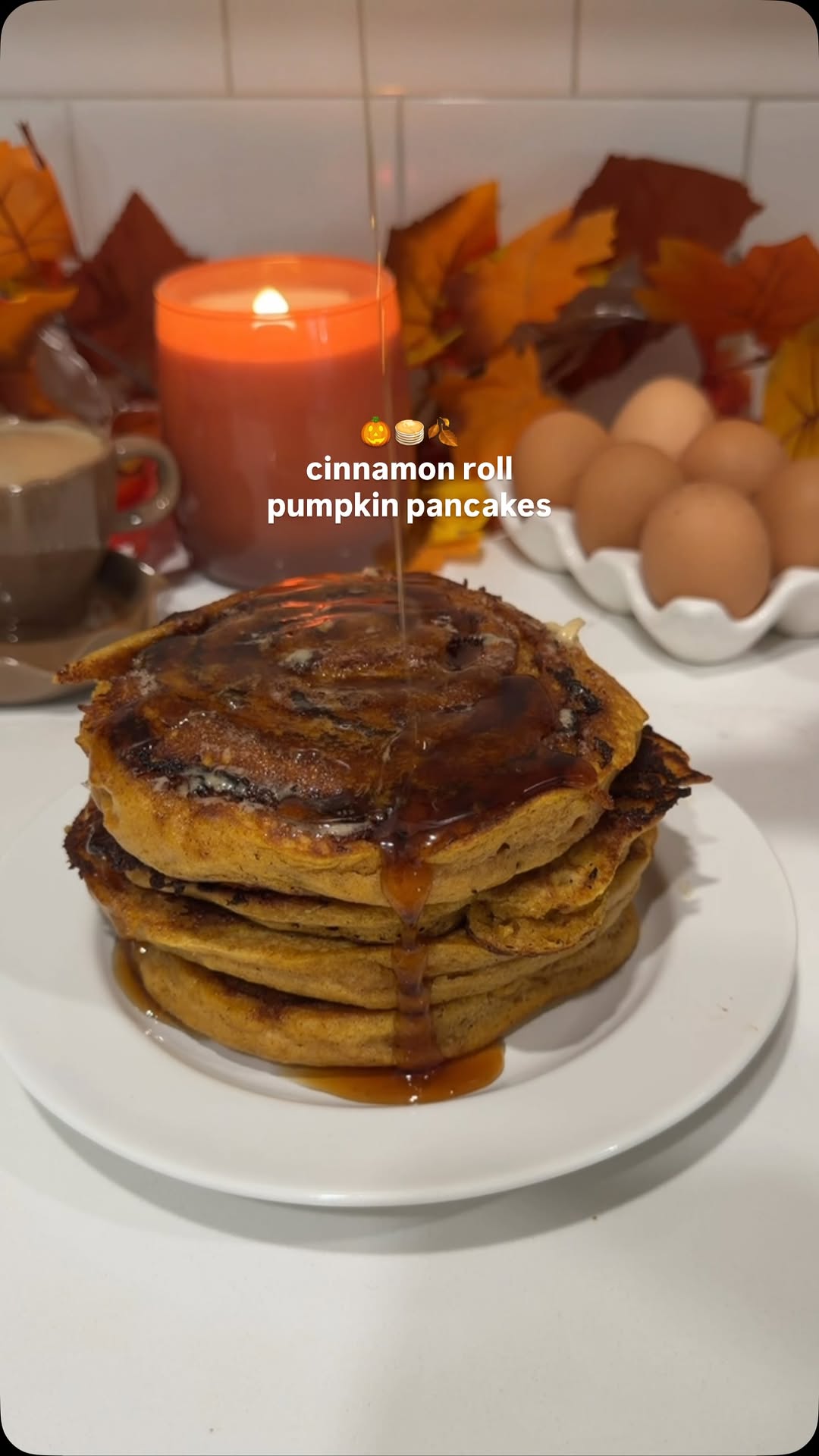 Cinnamon Roll Pumpkin Pancakes