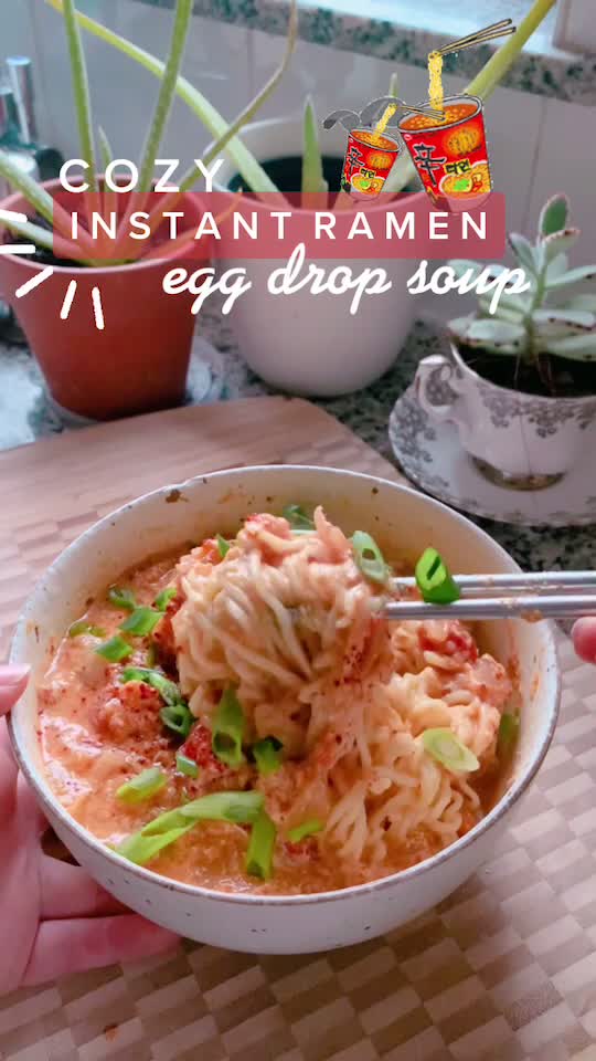 Cozy Instant Ramen Egg Drop Soup