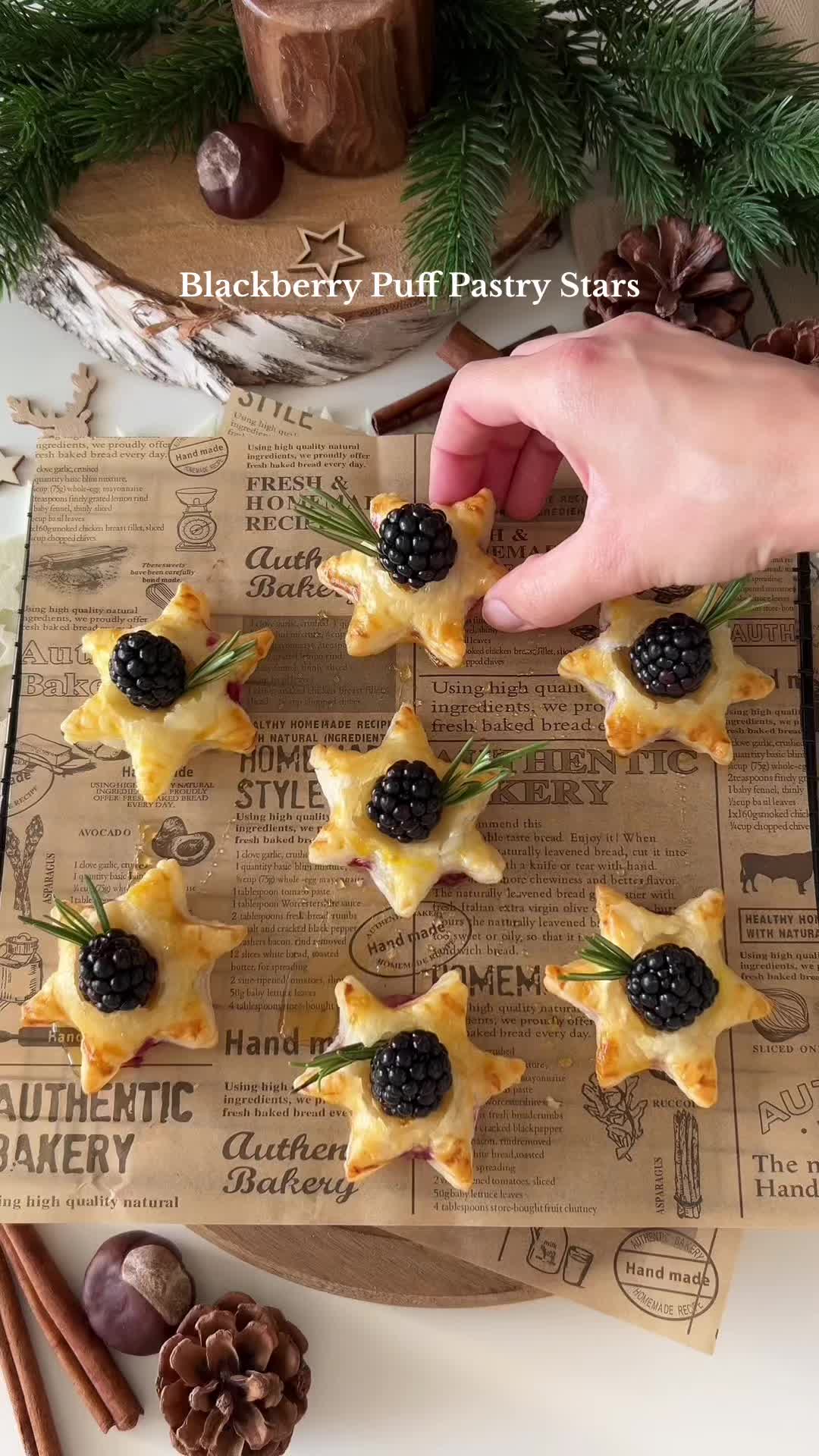 Blackberry Puff Pastry Stars