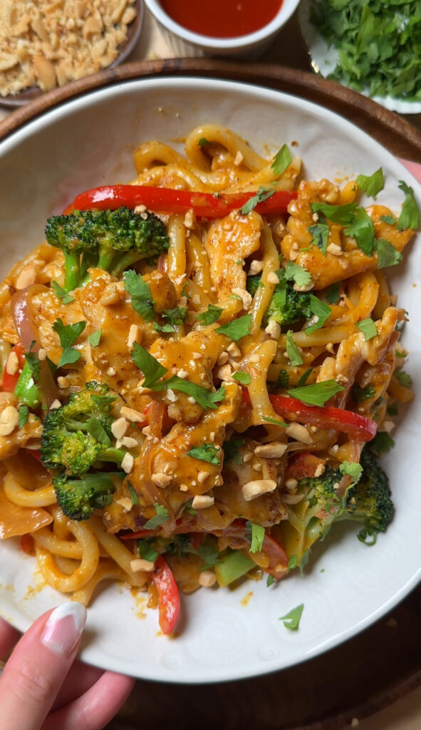 Coconut Curry Peanut Udon Noodles