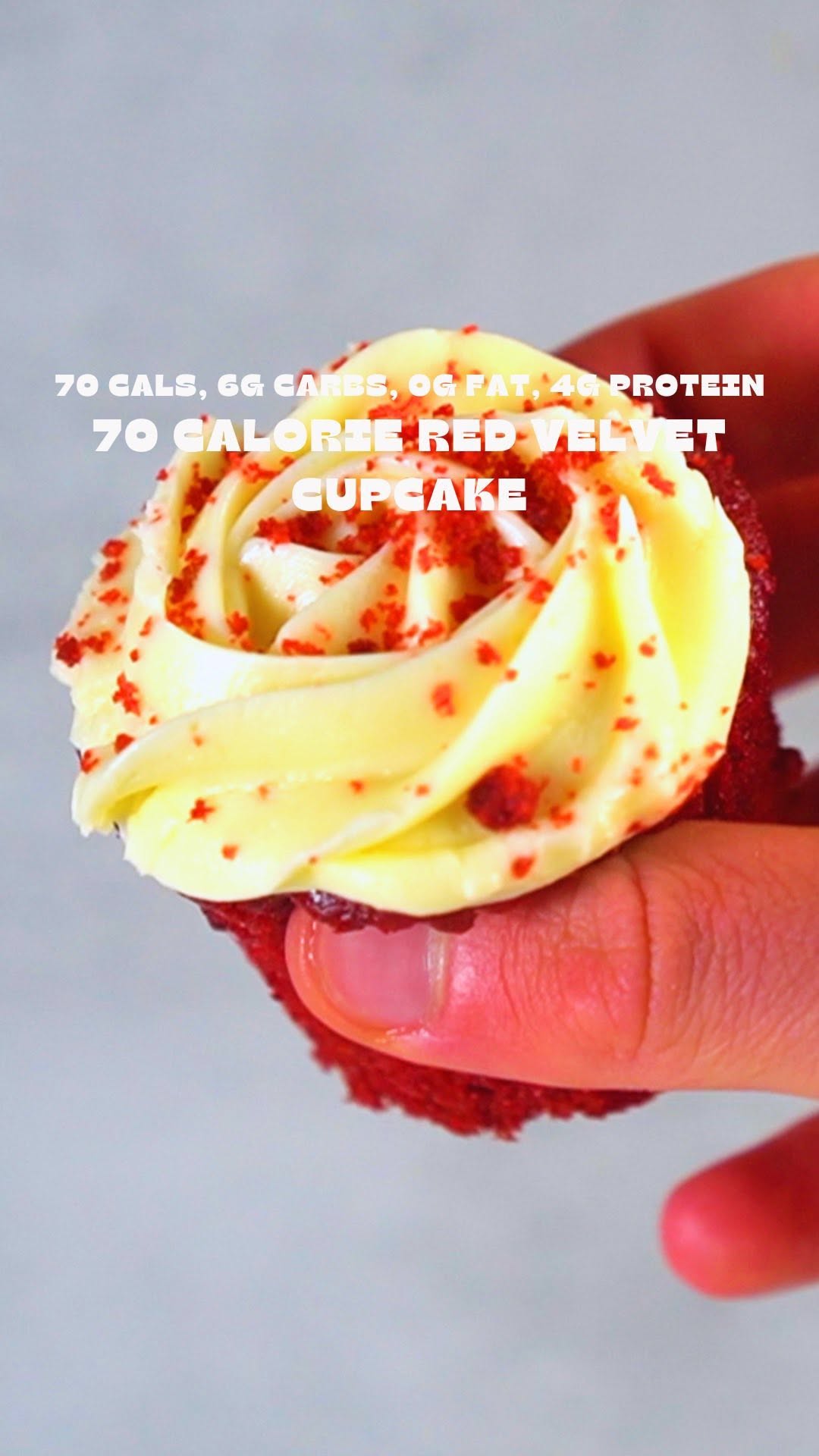 70-Calorie High-Protein Red Velvet Cupcakes