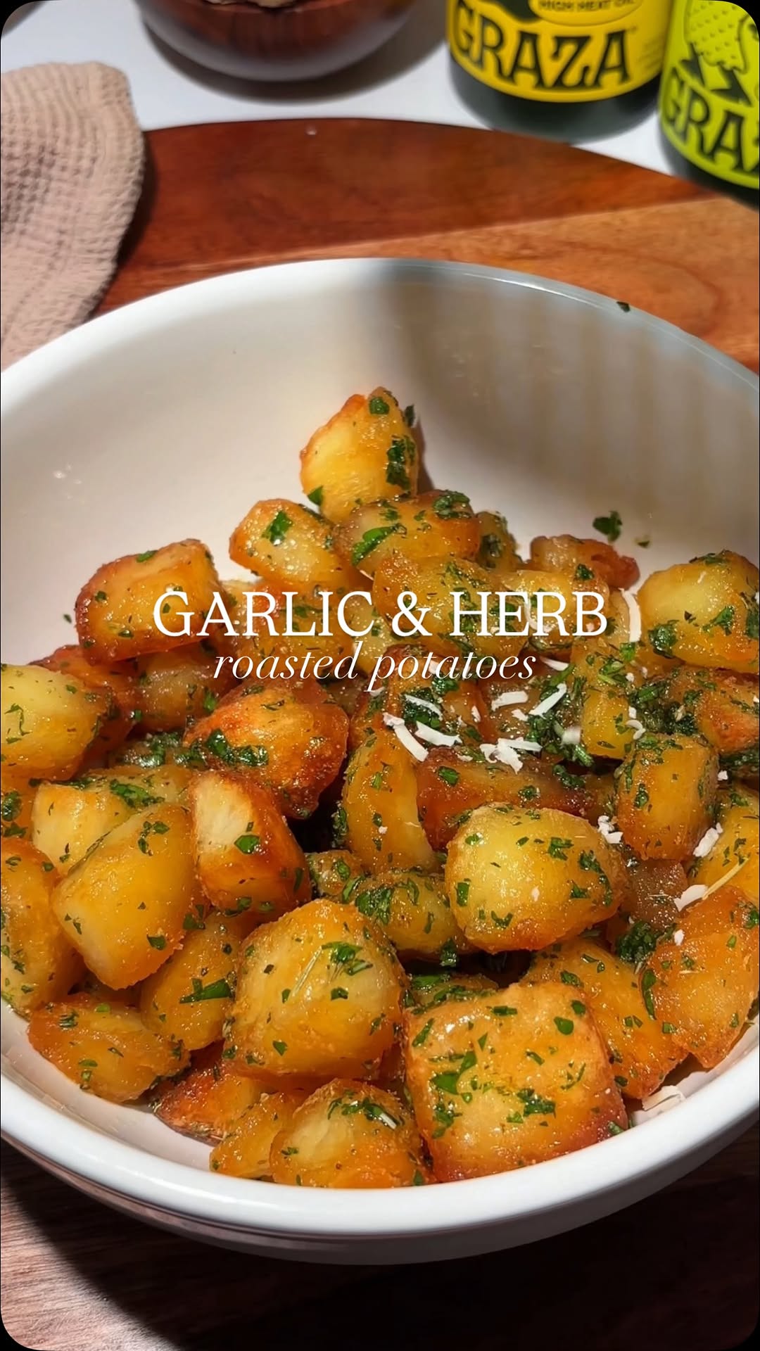 Crispy Garlic & Herb Roasted Potatoes