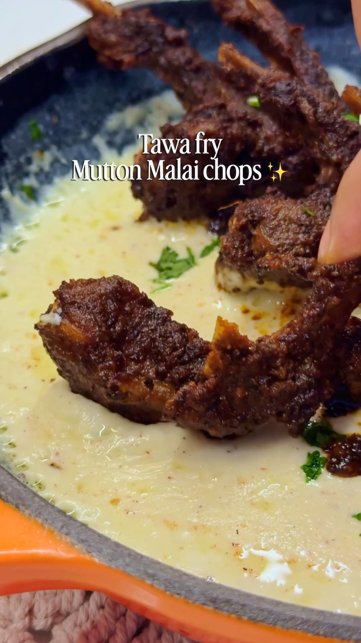 Tawa-Fried Mutton Malai Chops with Creamy Sauce