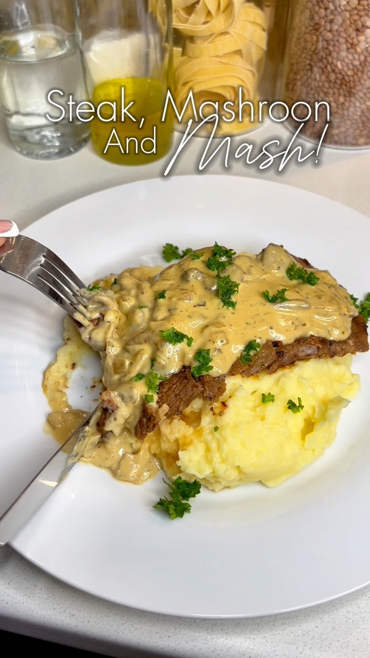 Creamy Steak and Mushroom Supper with Mashed Potatoes