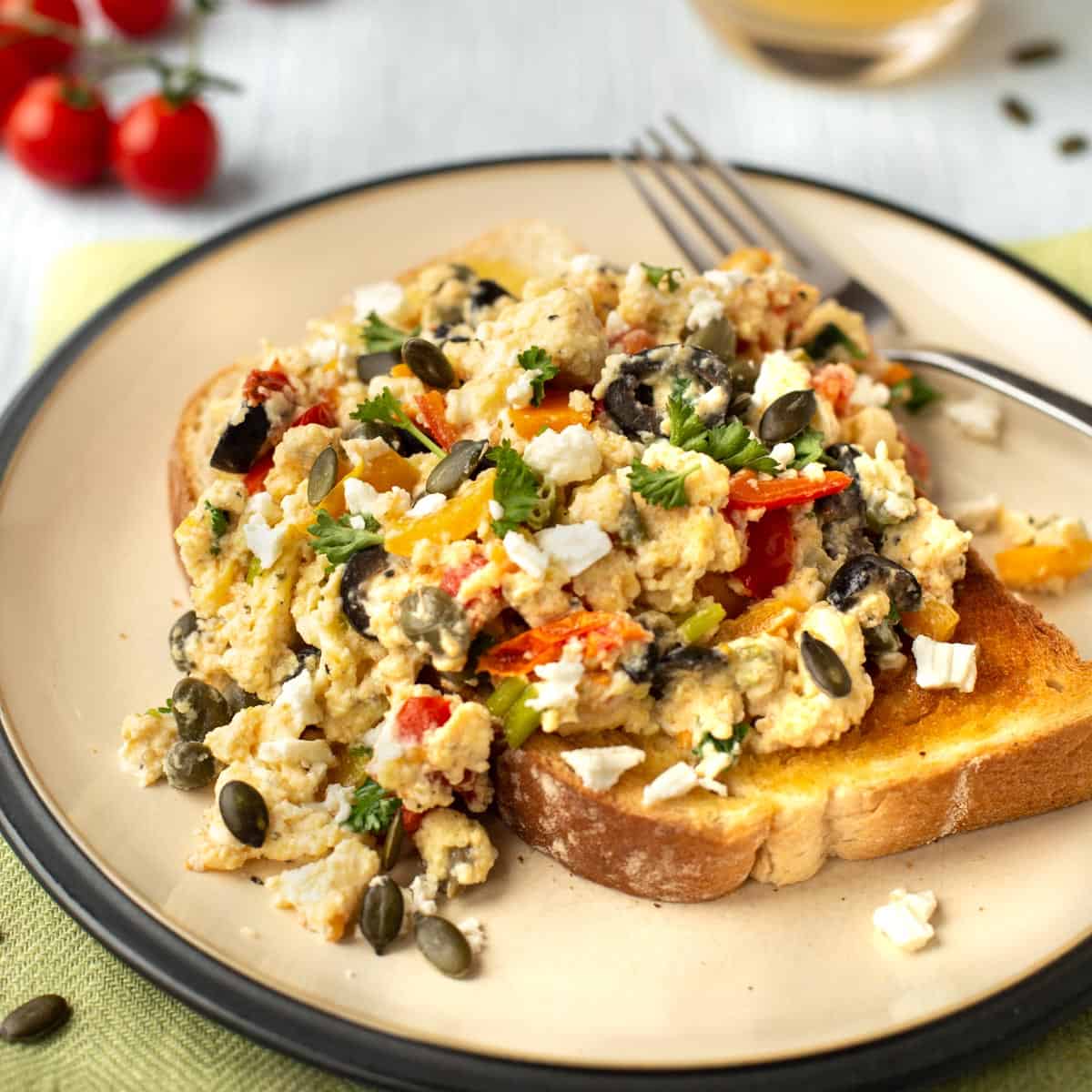Mediterranean Scrambled Eggs with Feta