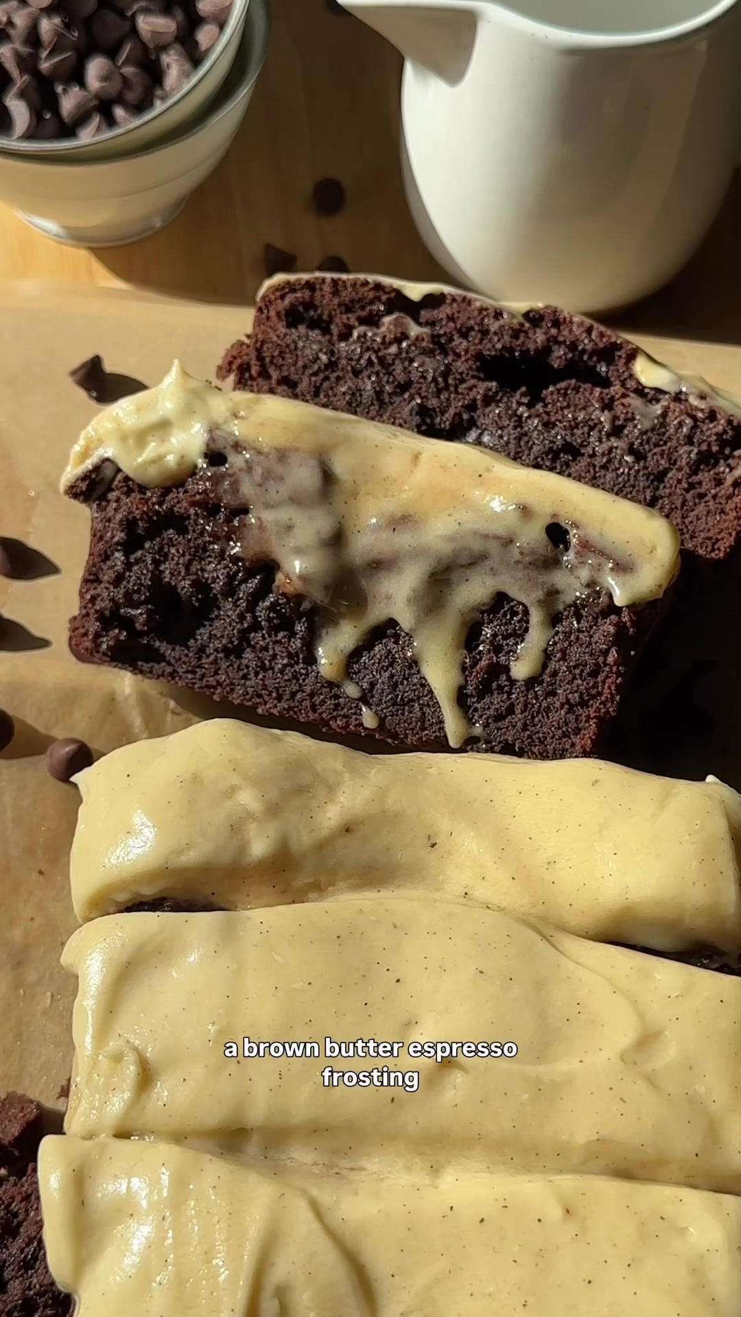 The Ultimate Brownie Loaf with Espresso Brown Butter Frosting