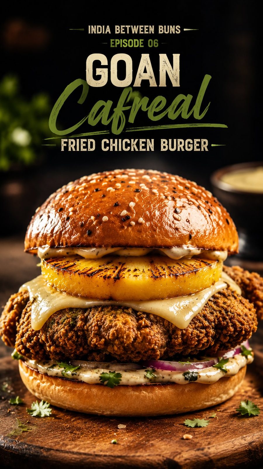 Goan Cafreal Fried Chicken Burger